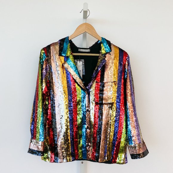 Alice + Olivia Tops - Alice +  Olivia Keir Sequin Embellished Top
